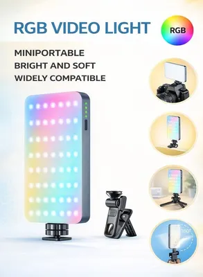 مصباح تصوير جيبي RGB ببطارية 3000mAh